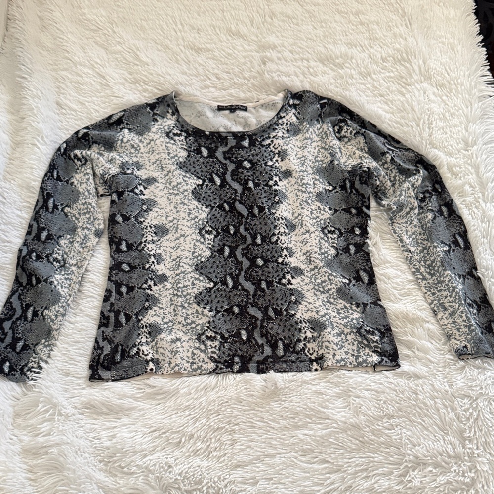 Snakeskin Print Long Sleeve Top